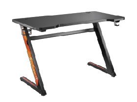 Z-Shaped Gaming Desk With Cup Holder And Headphone Hook0